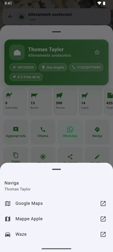 Naviga apre il percorso nell’app di mappe che preferisci.