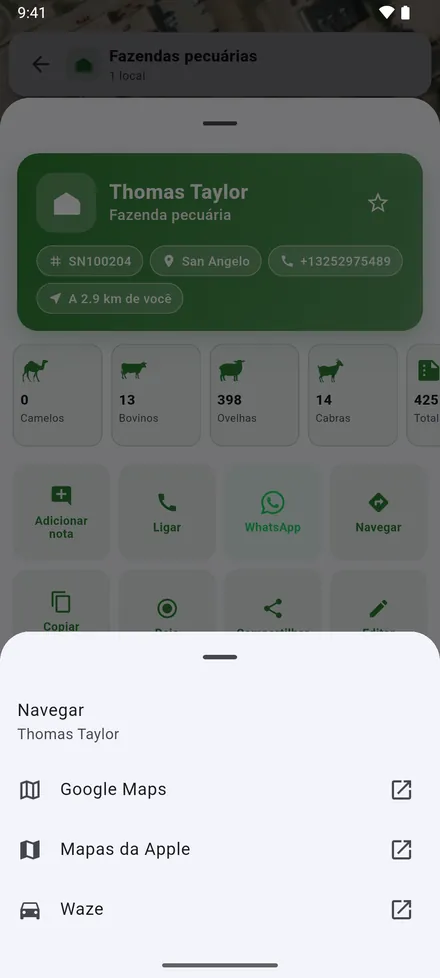 Navegar abre o caminho até lá na app de mapas que escolher.